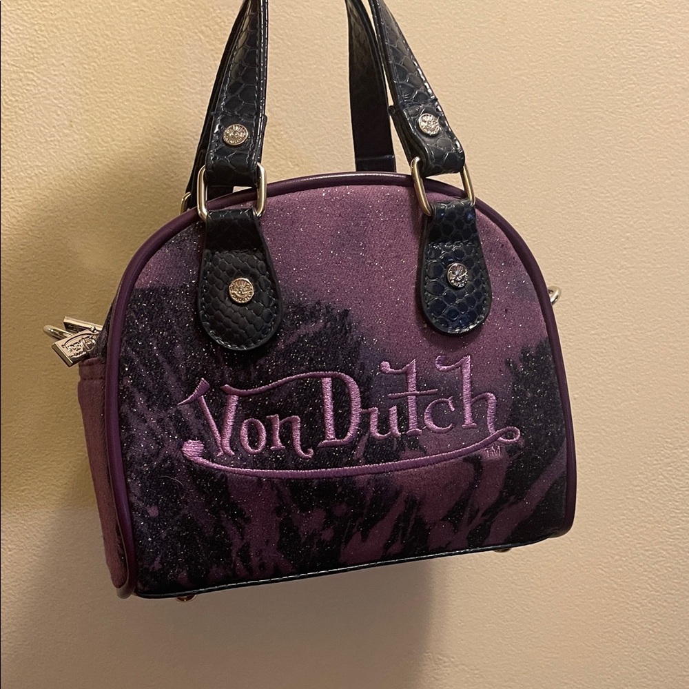 Von Dutch Blue & Purple Galaxy Sparkle Mini Bag